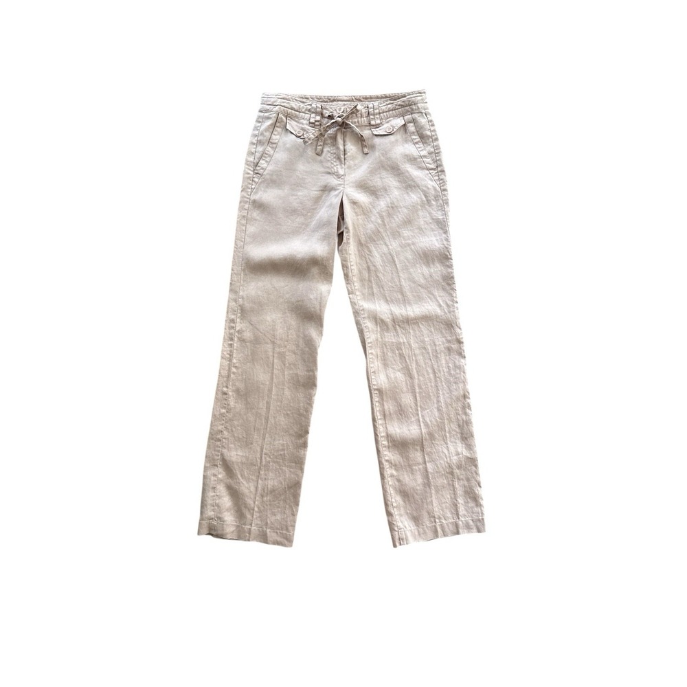 Sandro Paris Pants Womens Size 4 Light Pink‎ 100% Linen Pockets Drawstring